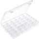 36 Grids Adjustable Clear Plastic Box Organizer Storage Container with Removable Dividers (36 Grids - Plastic)